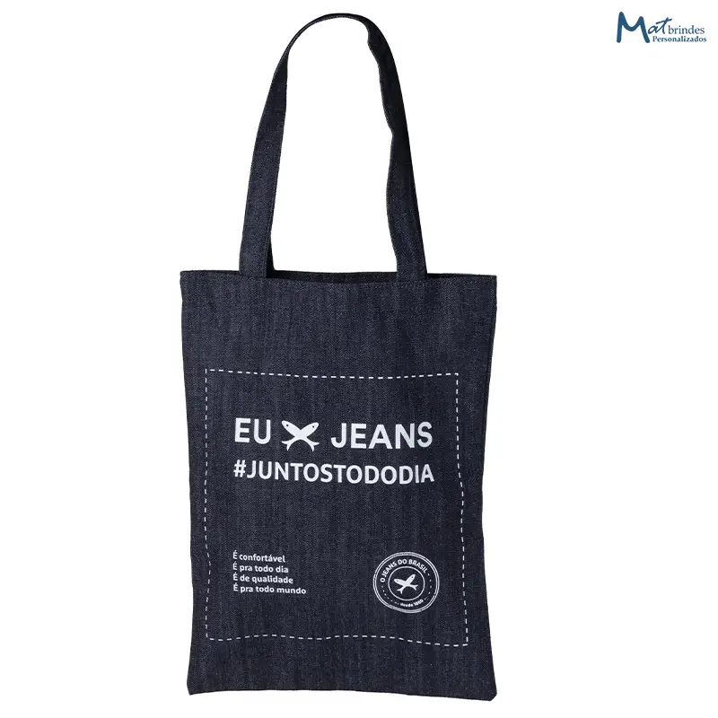 Sacola Promocional Ecobag Jeans - Brindes Corporativos Personalizados Matbrindes