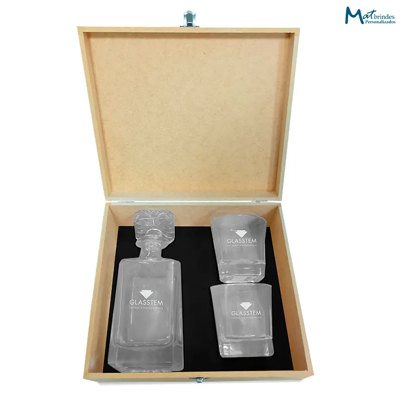 Kit Whisky Maleta de MDF Personalizado - MB156