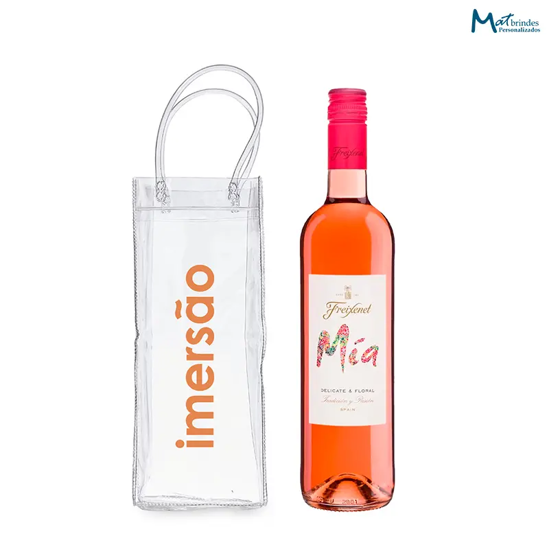 Kit Vinho na Sacola de PVC Personalizado - MB461