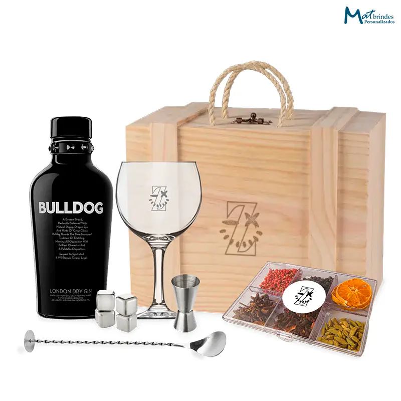 Kit Gin Bulldog Premium 750ml Personalizado - MB487