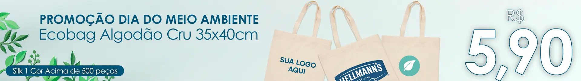 Banner Promoção Ecobag de Algodão Cru Personalizada