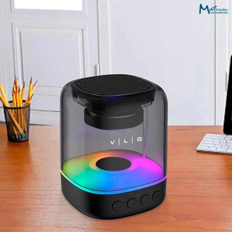 Caixa de Som Bluetooth 5.0 com RGB Personalizada - MB686