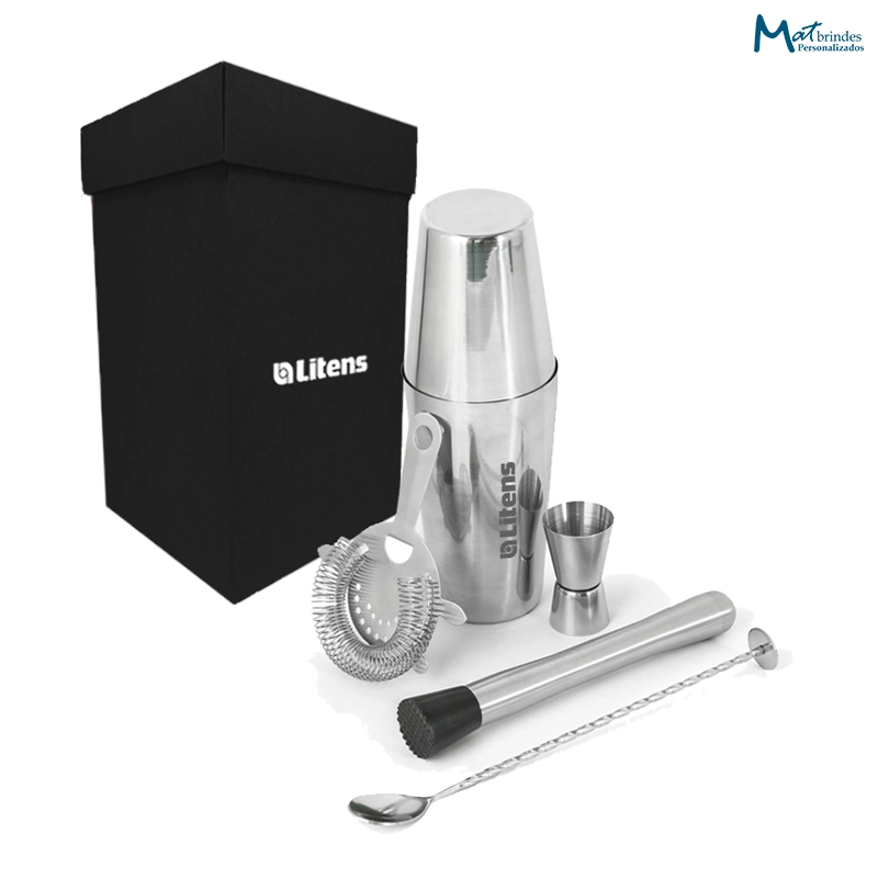 Kit Caipirinha em Aço inox na Caixa Personalizado - MB701