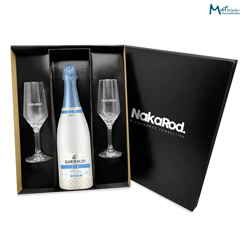 Kit Espumante Garibaldi Ice Zero Álcool 750ml Personalizado - MB725