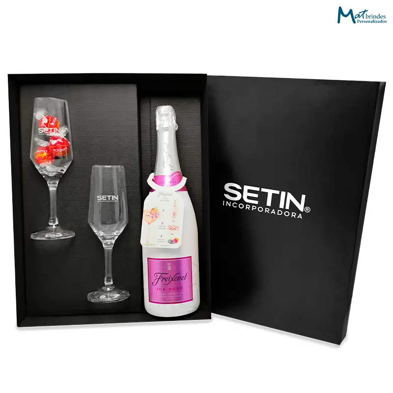 Kit Espumante Freixenet Ice Rosé 750ml com Bombons Lindt - MB717