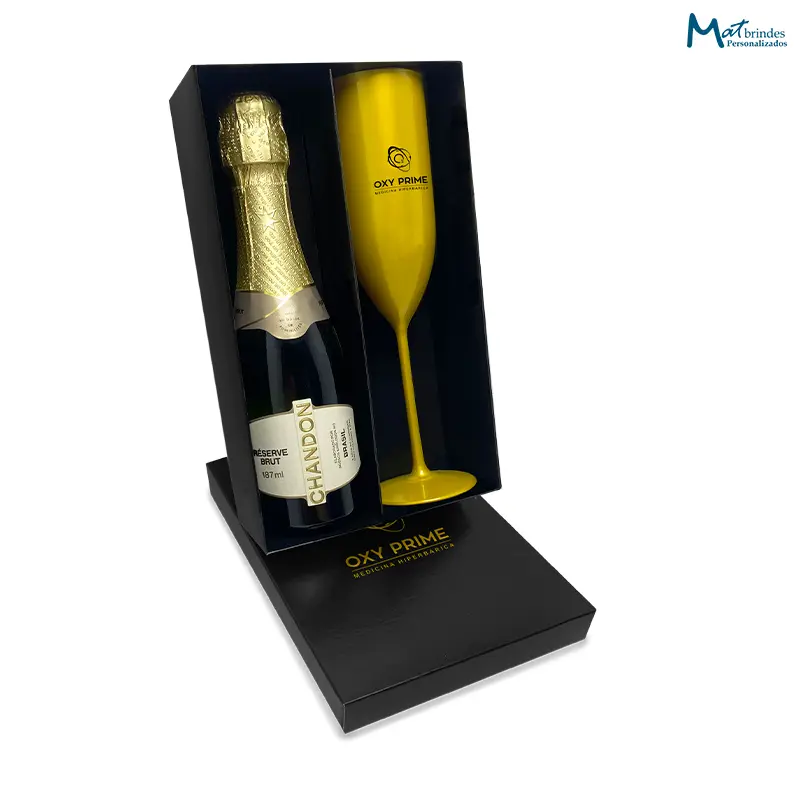 Kit Espumante Chandon Baby com Taça de Acrílico Personalizado - MB705