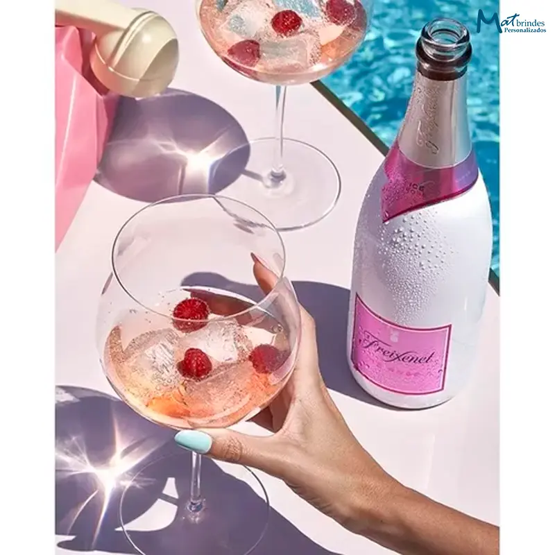 Kit Espumante Freixenet Ice Rosé 750ml com Taça Barone - MB731