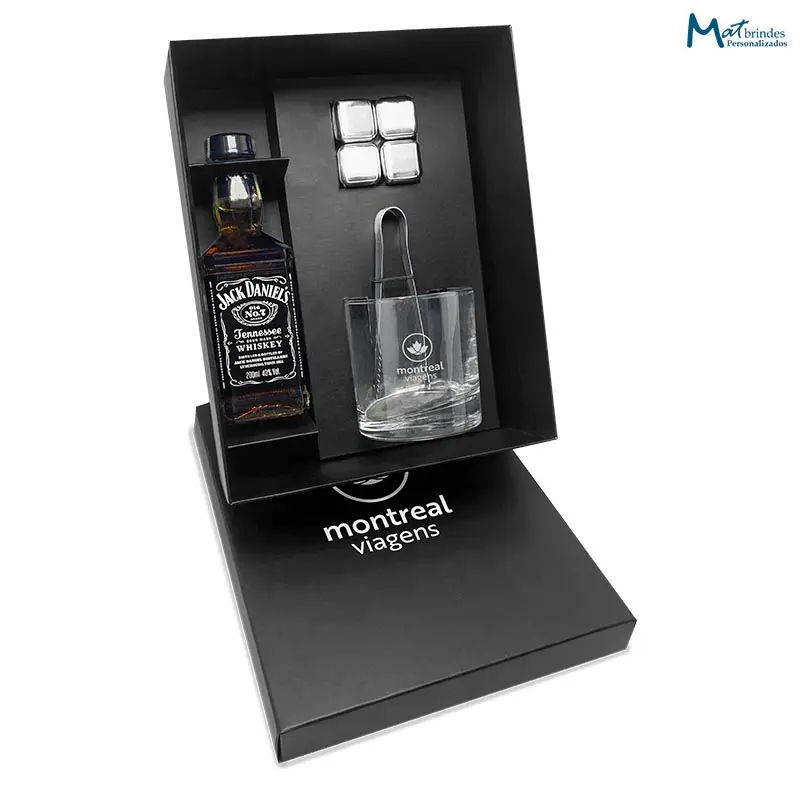 Kit Whisky com Jack Daniels de 200ml Personalizado - MB741