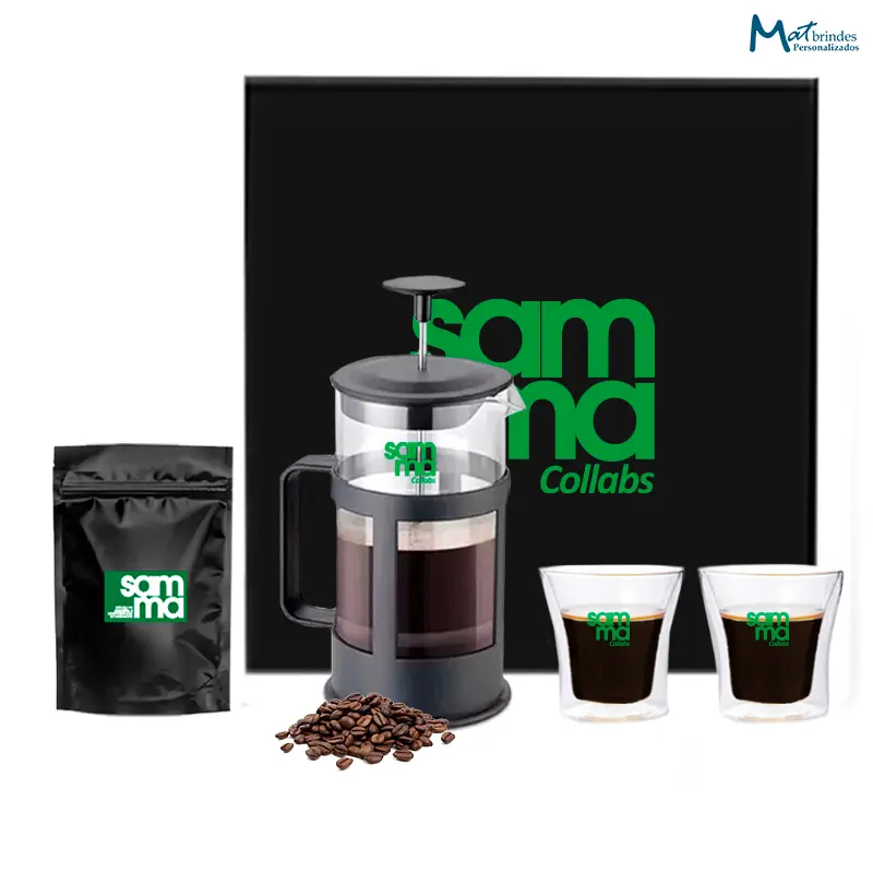 Kit Cafeteira Francesa de 300ml Personalizado - MB768