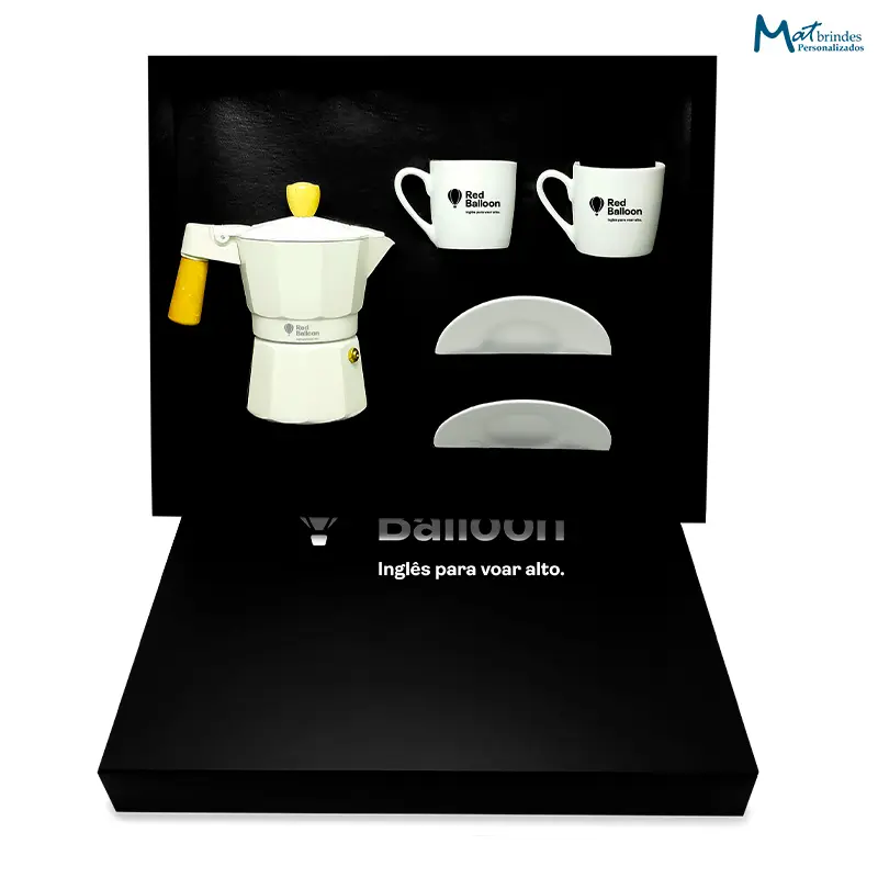Kit Café com Cafeteira Italiana Personalizado - MB766