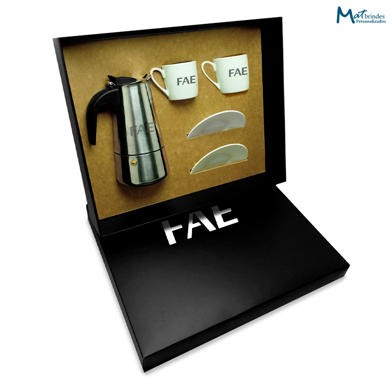 Kit Cafeteira Italiana com Xícaras de Porcelana - MB764