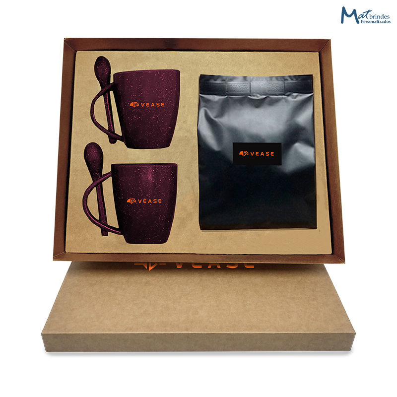 Kit Café Ecológico com Xícaras em Fibra de Açaí - MB794
