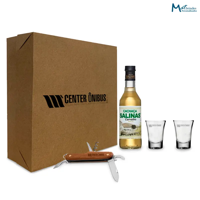 Kit Cachaça Salinas 350ml Personalizado - MB831