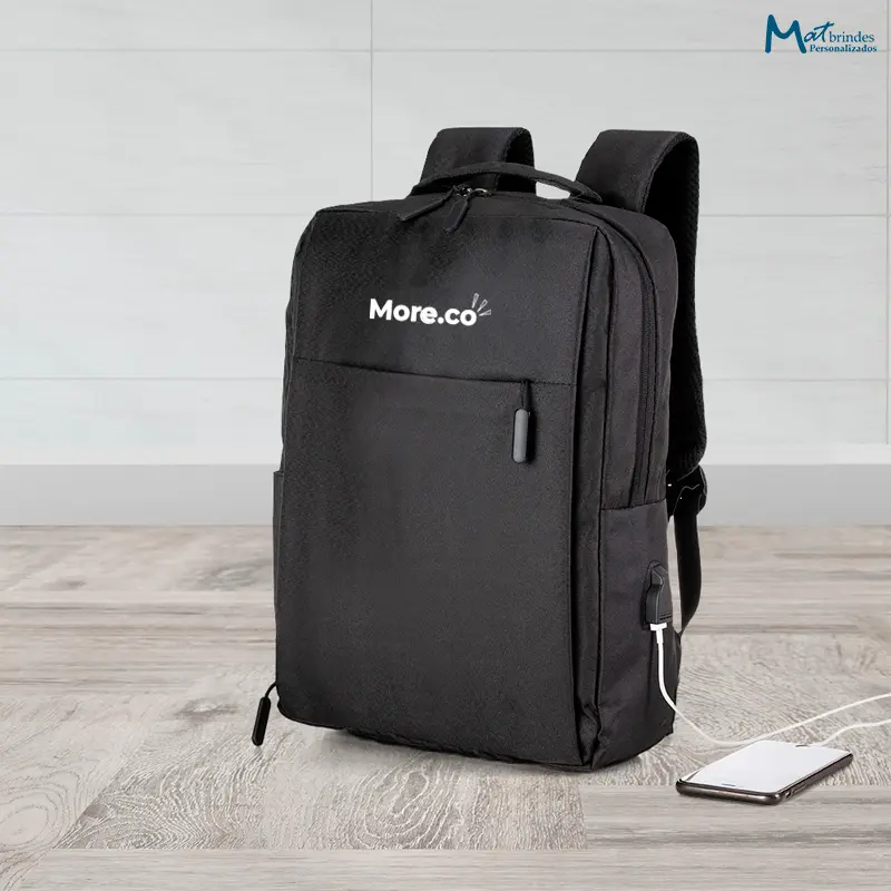 Mochila de Nylon USB 21L Personalizada - MB834