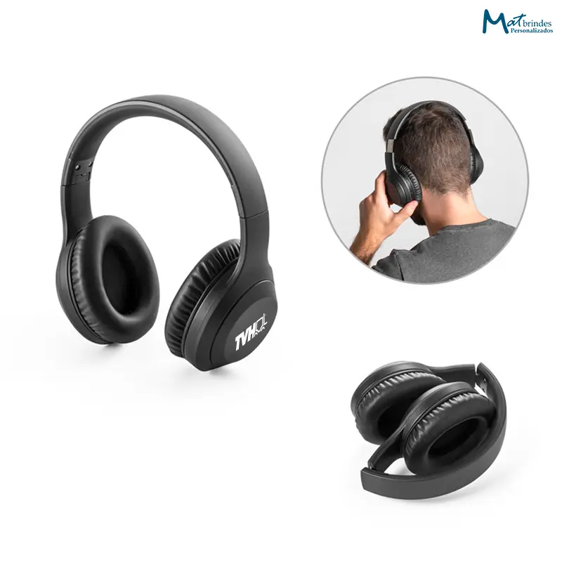 Fone de Ouvido Wireless Dobráveis em ABS Reciclado - MB853