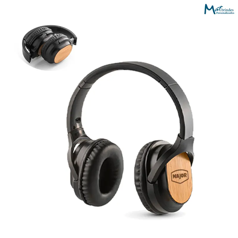 Fone de Ouvido Wireless em Bambu e ABS Personalizado - MB850