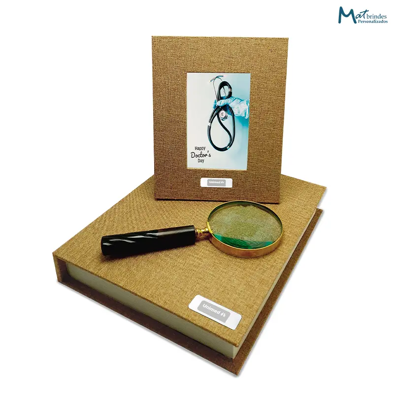 Kit Premium para Dia do Médico no Livro-Caixa Personalizado - MB856