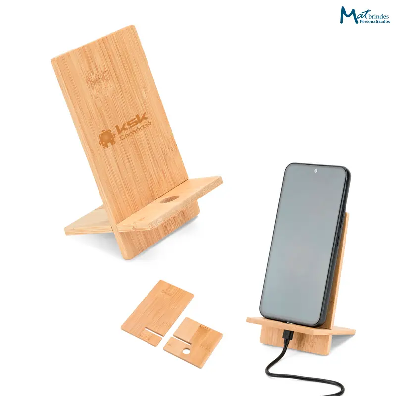 Suporte para Celular em Bambu Personalizado - MB833