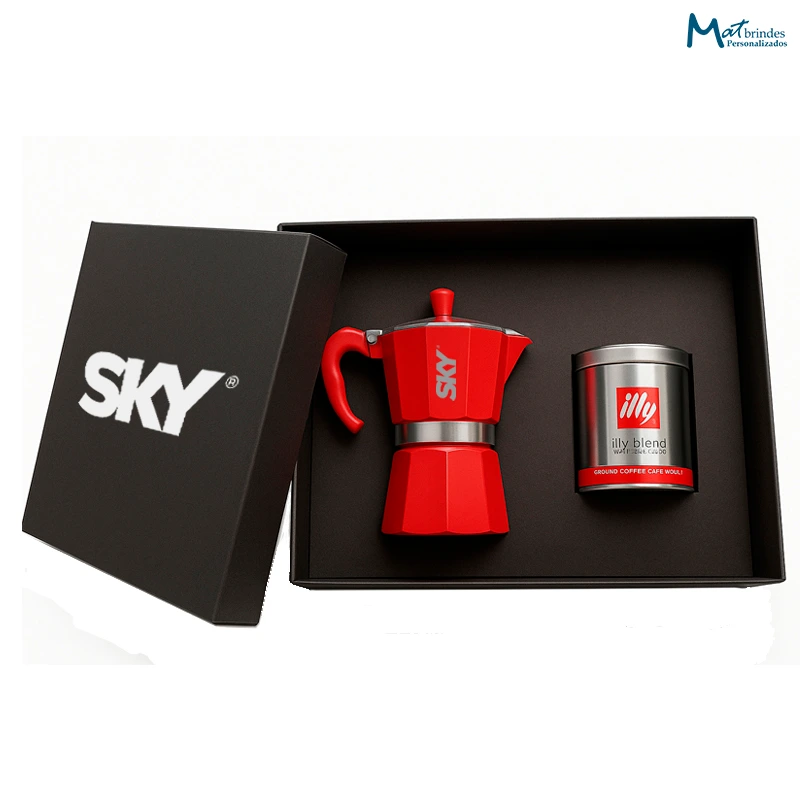 Kit Café com Cafeteira Italiana e Lata de Café- MB889