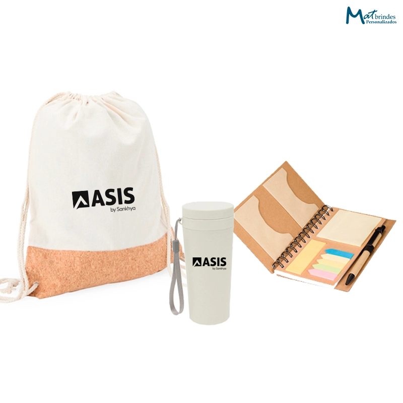 Kit Integração com Sacochila de Lona e Cortiça Ecológica -MB876
