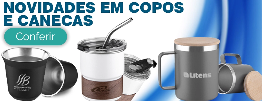 Copos e Canecas Novidades Banner Matbrindes