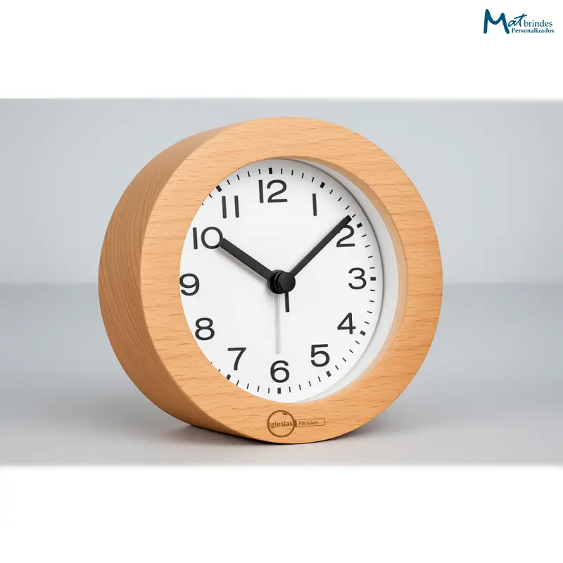 Relógio de Mesa de Madeira Personalizado - MB937