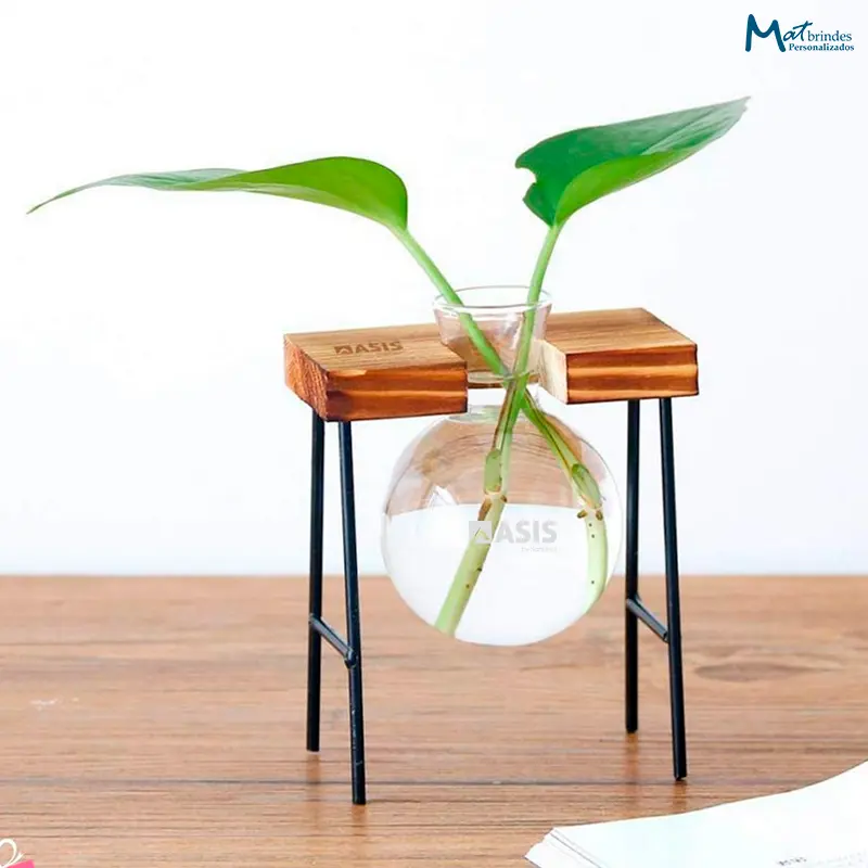 Vaso de Vidro para Planta Personalizado - MB941