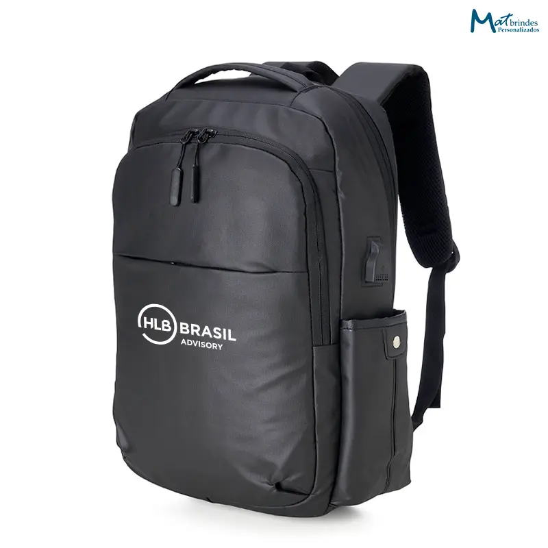 Mochila de Couro Sintético USB 20L Personalizada - MB952